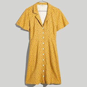 Madewell:  Kacie Linen Shirtdress, Size 0, Golden-Yellow
